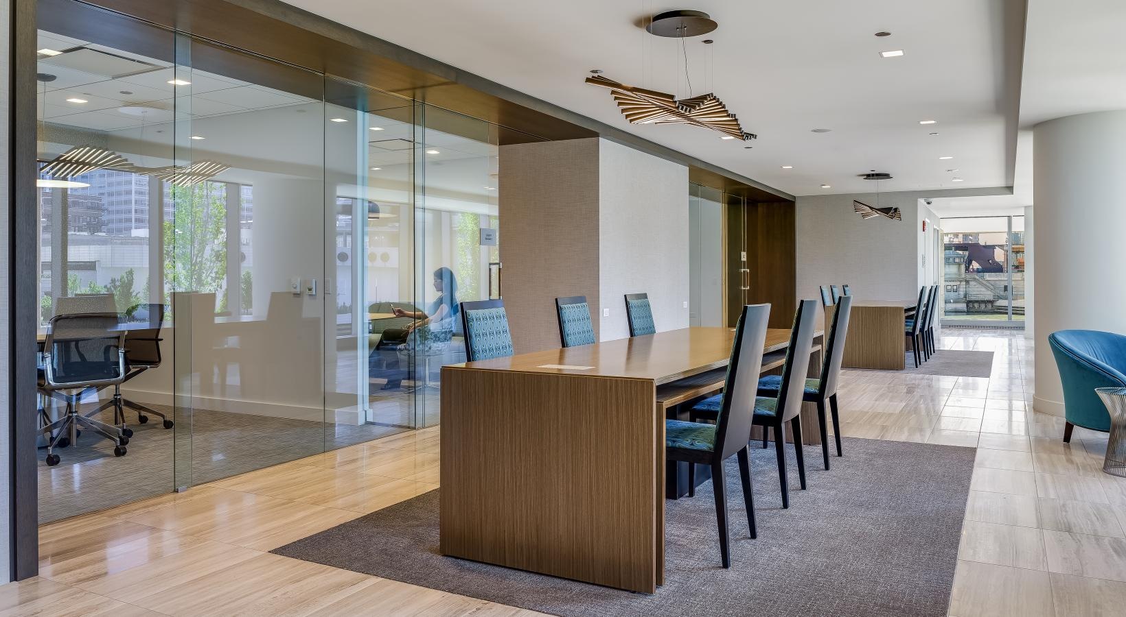Access to resident-only features bright conference room