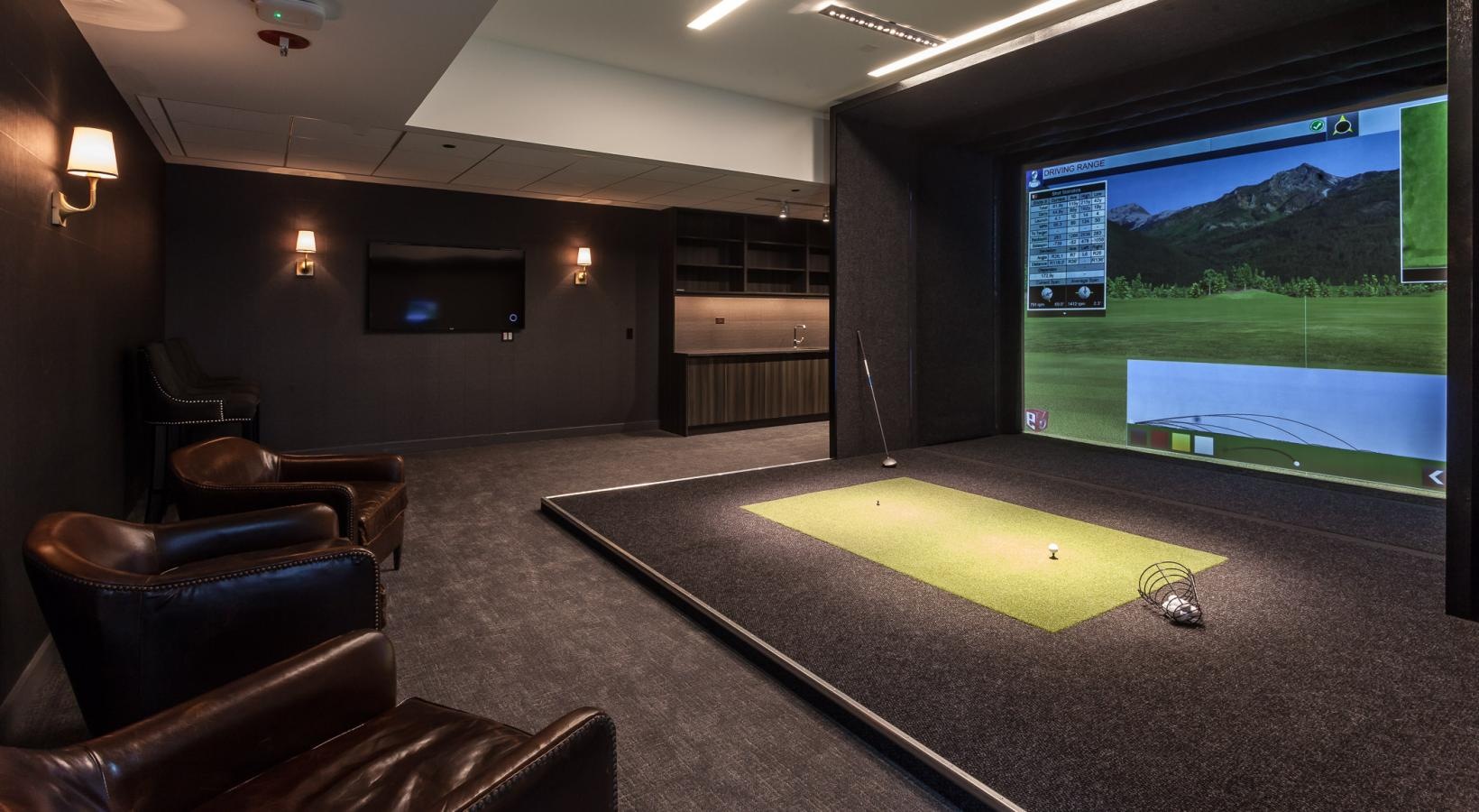 Everything within reach golf simulator room